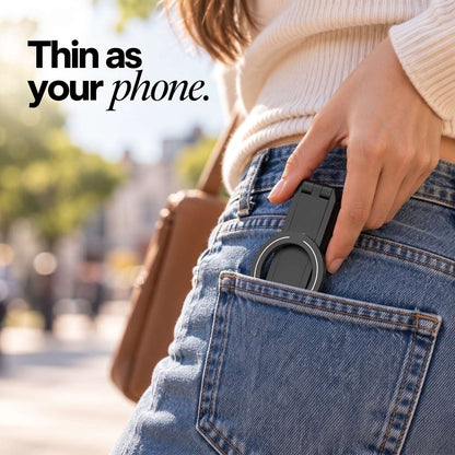 Thin as your phone: the folded Pose sliding into a jeans pocket